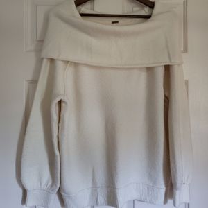 Cream Off The Shoulder Free People Sweater